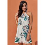 Sleeveless Vintage Floral Mini Dress High Neck Loose Fit Summer Style Available for Wholesale