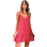 Floral Summer Dress for Women Ruffle Hem Spaghetti Straps Vacation Style Wholesale Available