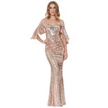 Sequin Evening Gown Elegant Long Dress Party Wear Suitable for Ball and Host Events Wholesale Av