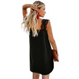 Lace Loose Knee Length Dress V Neck Sleeveless Mini Style Casual Summer Wear Wholesale Available