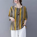 Cotton Linen Womens Casual Short Sleeve T Shirt Loose Fit Summer Style Flattering for Plus Sizes