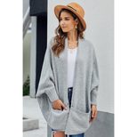 Batwing Sleeve Sweater Solid Color Loose Fit Mid Length Knit Autumn Winter Casual Wear Wholesale