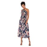 Womens Summer Dress Sleeveless Slim Fit Fresh Floral Print Lightweight Chiffon for Casual Wear D