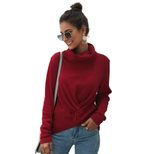 High Neck Solid Color Sweater Original Design Fashionable Style Comfortable Fabric Perfect for Fall Winter Ready