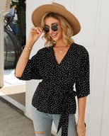 Womens Polka Dot Blouse Stylish Design Long Sleeve Comfortable Fabric Autumn Winter Fashion Whol