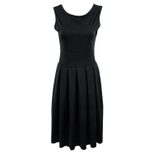 Sleeveless Pleated Dress for Women Slim Fit Solid Color Casual Summer Wear