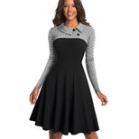 Vintage Floral Print Long Sleeve Dress Loose Fit Irregular Hem Spring Style Perfect for Casual O