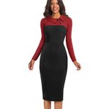 Floral Print Long Sleeve Dress Irregular Lapel Bodycon Fit Midi Length Perfect for Parties and C