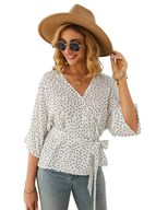 Womens Polka Dot Blouse Stylish Design Long Sleeve Comfortable Fabric Autumn Winter Fashion Whol