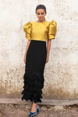 Womens Two Piece Dress Set Round Neck Short Sleeve Casual Style for Autumn