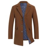 Mens Wool Blend Overcoat Mid Length Stylish Warm Fall Winter Fashion for Middle Aged Wholesale A