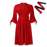 Plus Size A Line Dress Fashionable Wrinkled Design Elegant Style Autumn Winter Collection for Wo