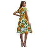 Summer Floral Print Tie Back Sexy Dress Original Design Womens Fashion Lightweight Fabric Perfec