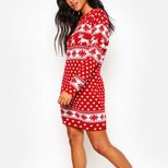 Fashionable Long Sleeve Womens Dress Christmas Print Autumn Winter Style Perfect for Holiday Par