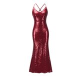 Womens Summer Evening Dress Sleeveless A Line Maxi Solid Color Elegant for Parties