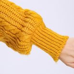 Long Oversized Chunky Knit Sweater Womens Pullover with Puff Sleeves Cable Knit Design Plus Size