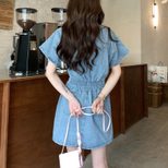 Vintage Style Denim Dress for Women Spring Collection Fitted Waist Short Skirt Available in S M L Wholesale