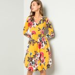 Fashionable Floral Print Bodycon Dress Autumn Winter Collection Perfect for Parties and Events W