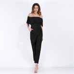 High Waisted Ruffle Hem Jumpsuit Floral Chiffon Fabric Spring Summer Fashion for Women Wholesale