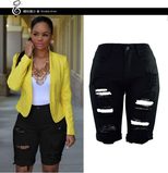 High Waisted Distressed Denim Shorts Handmade Trendy Ripped Design Casual Summer Wear Wholesale