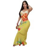 Elegant Womens Summer Dress Color Block Floral Print Halter Neck Bodycon Fit Maxi Length Perfect