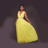 Womens Chiffon Dress Deep V Neckline Elegant Solid Color Available in S to XL Wholesale Ready to Ship