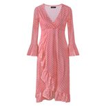 Polka Dot Ruffle Sleeve Dress Spring Summer Fashion Womens Casual Wear Available for Wholesale