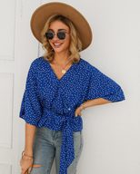 Womens Polka Dot Blouse Stylish Design Long Sleeve Comfortable Fabric Autumn Winter Fashion Whol