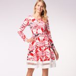 Womens Christmas Dress Pleated Design Long Sleeve Comfortable Fabric Available in Multiple Sizes Wholesale