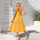 Womens Casual Beach Maxi Dress Waist Defining Spaghetti Straps Flowy Silhouette Perfect for Vaca