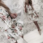V Neck Ruffle Hem Dress Elegant Sexy European Style Perfect for Spring Occasions Wholesale Avail