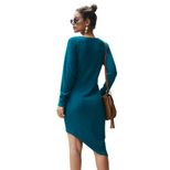 V Neck Long Sleeve Knit Dress for Women Sexy Fit Casual Style Autumn Winter Collection