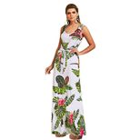 Summer Floral Print Sleeveless Dress Sexy Design Adjustable Tie Comfortable Fabric Perfect for P