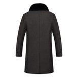 Mens Wool Overcoat Mid Length Large Size Winter Outerwear for Seniors custom packaging