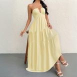 Elegant Summer Maxi Dress Sexy Spaghetti Straps Beachwear Lightweight Fabric Perfect for Vacatio