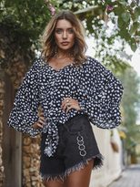 Womens Polka Dot Top Original Design Trendy Style Fashionable Elements Perfect for Casual Wear W
