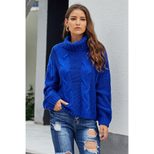 Womens Winter Thick Knit Sweater Solid Color High Neck Loose Fit Warm Wool Top Casual Wear Whole