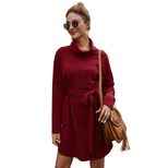 Womens Long Sleeve Sweater Dress Original Design Solid Color Autumn Winter Style Wholesale Avail