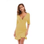 Plus Size Womens Solid Color Fashion Dress Stylish Autumn Winter Design Casual Everyday Wear Who