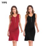 Womens Sleeveless V Neck Bodycon Dress Solid Color Beaded Detail Fashionable Knit Fabric Perfect