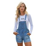 High Waisted Denim Overalls for Women Casual Blue Color Comfortable Fit Stylish Design Perfect f