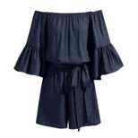 Summer Fashion Ruffled Jumpsuit Off Shoulder Plus Size Elegant Design Perfect for Parties and Ca