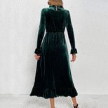 Elegant Velvet A Line Long Dress Waist Defining Slimming Comfortable Perfect for Parties and Gat