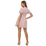 Womens A Line Dress Sexy V Neck Lace Panel Half Sleeve Flowy Design Perfect for Parties and Spec