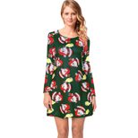 Floral Print Christmas Dress for Women Autumn Style Short Sleeve Available in Multiple Sizes Wholesale Options