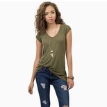 Womens Slim Fit Short Sleeve T Shirt Solid Color V Neck Casual Style Perfect for Everyday Wear W