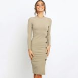 Bodycon Long Sleeve Dress for Women Solid Color Fall Winter Collection