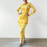 Sexy Bodycon Maxi Dress Spaghetti Straps High Waist Ombre Print Evening Wear or Special Occasion