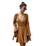 V Neck Knit Dress for Women Sexy Fit Long Sleeve Autumn Winter Fashion ready to ship