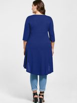 Plus Size Womens T Shirt V Neck Slim Fit Short Sleeve Casual Street Style